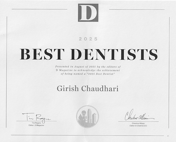 Dentist Flower Mound TX Best Dentist Award Best Dentist award for 2025.