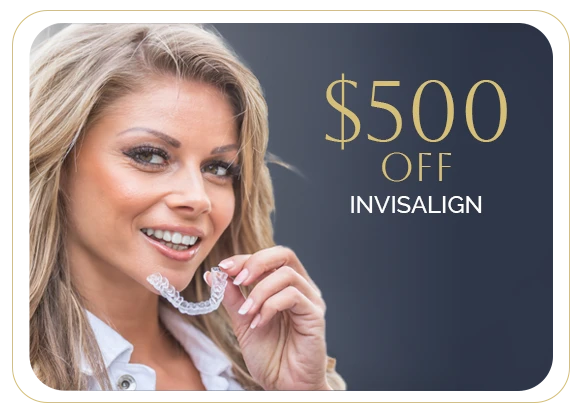 A graphic advertising a special for $500 off Invisalign